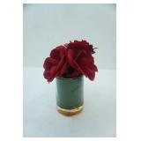 Artificial Rose Arrangement in Clear Glass vase with epoxy