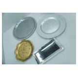 Silver & Gold Toned Serving Plates