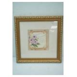 Framed Floral Advertisement Print 12" square