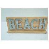 Beach Wood & Galvanized Metal Sign 16"x 7"