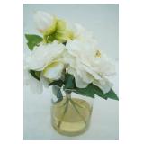 Clear Glass Vase with Flower Arrangement in Epoxy