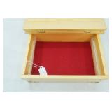 Handmade Wood-Burned Jewelry Box. Red felt lined. 12x8.5"x 4"