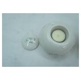 Vintage Blue Ceramic Claw foot Bathtub Miniature, Egg Shaped tea light candle holder, Lenox Floral Garden Gold Rimmed Vase, Life is a Circle Tea Light Holder Vase w/cover