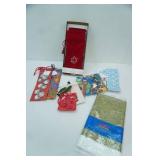 NEW Christmas Gift Bags, Plastic Tablecloth, Velvety Wine Sleeves