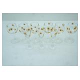 Sunflower Clear Glass Stemmed Cordial Glasses