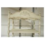 Antique/Vintage Hutch Cabinet. French Provincial-Style. Distressed matt cream color. 28"x 14"x 73"