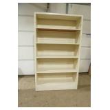 Wooden Bookshelf. Painted cream color. 40"x 13"x 67"