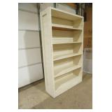 Wooden Bookshelf. Painted cream color. 40"x 13"x 67"