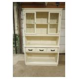 2 Piece Bernhardt Painted Wooden Cabinet Hutch 51"x17"x79" tall