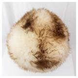 Dyed Fur Hat - Cream/Beige with Brown-Tipped Edges
