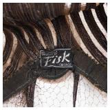 Fisk Chicago Brown Ribbon Fascinator Hat with Net Veil