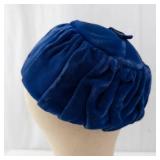 Union Made Blue Velvet Bouffant Hair Cap
