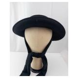 New York Creations Black Wide-Brim Felt Hat - Size 22