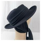 New York Creations Black Wide-Brim Felt Hat - Size 22