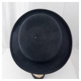 Hat - Black Felt Wide-Brim with Tie Scarf