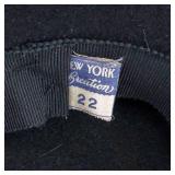 New York Creations Black Wide-Brim Felt Hat - Size 22
