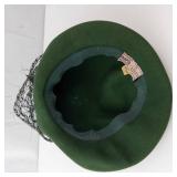 Draper Exclusive Green Felt Hat with Feather & Veil - Size 7 1/8