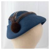 Belvedere Blue Wool Cloche Hat - Size 22