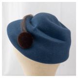 Belvedere Blue Wool Cloche Hat - Size 22