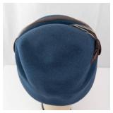 Belvedere Blue Wool Cloche Hat - Size 22