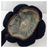 Black Velvet Turban Hat - Good Samaritan Label - Vintage Headwear