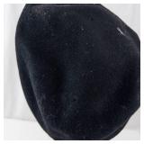 Black Velvet Turban Hat with Bow Accent