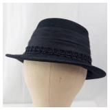 Betmar Street Smart Hat - Black Felt with Tulle Bow