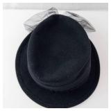 Betmar Street Smart Hat - Black Felt with Tulle Bow