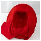 Red Virgin Wool Felt Hat - Wide Brim with Ribbon Band - Made in USA