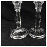 Candlestick Holders - Clear Glass (Lot of 2)