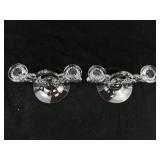 Fleur-de-Lis Glass Candelabra Pair - 2-Light Glass Candle Holders