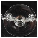 Fleur-de-Lis Glass Candelabra Pair - 2-Light Glass Candle Holders