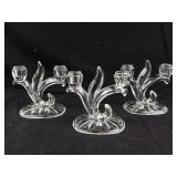 Set of 3 Pressed Plant Botanical Double Arm Candelabras