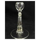 Candlestick Holder - Crystal Lyre Style, Clear Glass