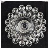 Crystal Glass Beaded-Edge Candlestick Set - 3 Candlestick Holders