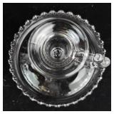 Crystal Glass Beaded-Edge Candlestick Set - 3 Candlestick Holders