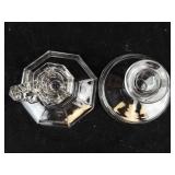 Crystal Glass Candlesticks - 2-Piece Set with Octagonal & Round Bases