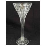 Tall Champagne Flute Glass - Radiating Starburst Base & Faceted Stem