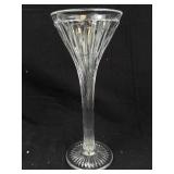 Tall Champagne Flute Glass - Radiating Starburst Base & Faceted Stem