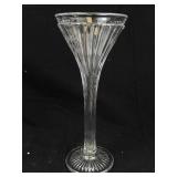 Tall Champagne Flute Glass - Radiating Starburst Base & Faceted Stem