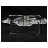 Long 3-Arm Candelabrum with Center Cup - Glass Candle Holder