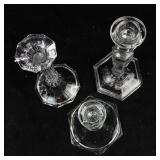 Clear Glass Candlesticks (Lot of 3) Various Heights