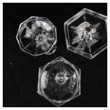 Clear Glass Candlesticks (Lot of 3) Various Heights