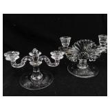 Candelabra Pair - 3-Arm Centerpiece & Fan-Base Candlesticks