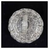 Candy Dish with Lid - Pressed Glass, Starburst Pattern