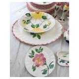 Blue Ridge Fruit Salad Pattern Dinnerware Set - Plates, Cups, Creamer & Sugar