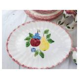 Blue Ridge Fruit Salad Pattern Dinnerware Set - Plates, Cups, Creamer & Sugar