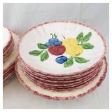 Blue Ridge Fruit Salad Pattern Dinnerware Set - Plates, Cups, Creamer & Sugar