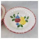 Blue Ridge Fruit Salad Pattern Dinnerware Set - Plates, Cups, Creamer & Sugar