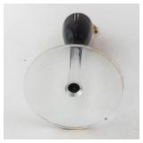 Antique Gooseneck Perfume Atomizer with Black Glass Body on Clear Stem